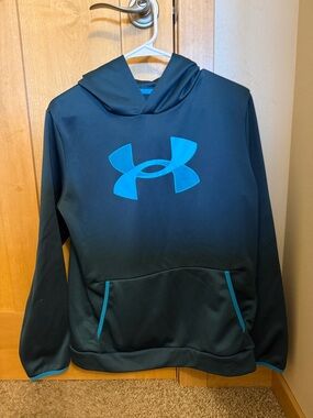 Under Armour Dark Teal Hoodie with Bright Blue Logo